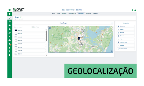 geolocalização Gerenciamento de Apps